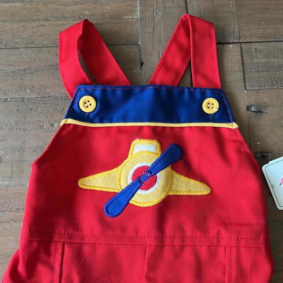 Health Tex vintage red airplane overalls nwt - Picture 3 of 6